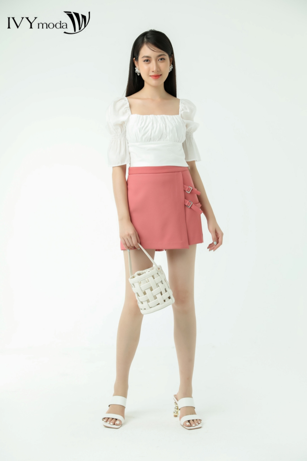 Áo croptop nhún ngực ivy moda ms 16b9379