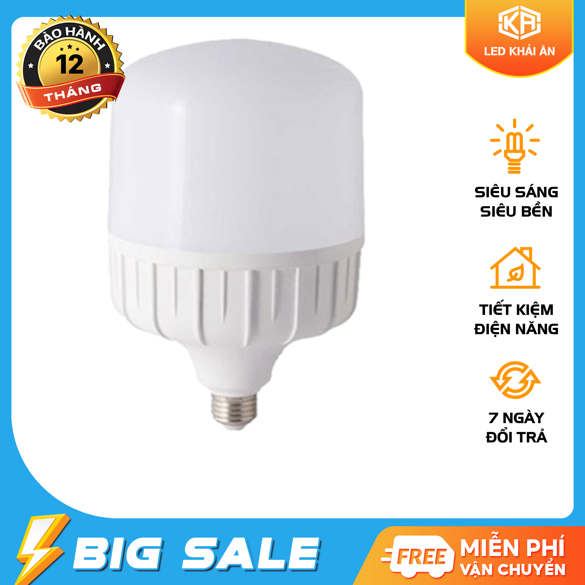 Bóng đèn Led trụ 10w 20w 30W 40w 50w 65w siêu tiết kiệm điện