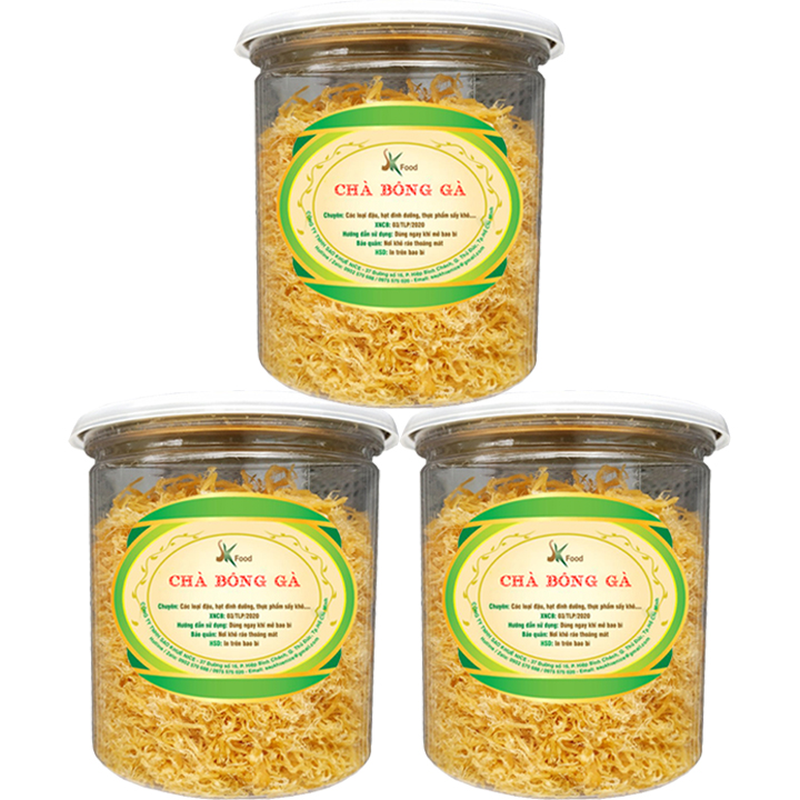 [HCM]COMBO 3 HŨ CHÀ BÔNG GÀ HIỆU SK FOOD (MỖI HŨ 150G)