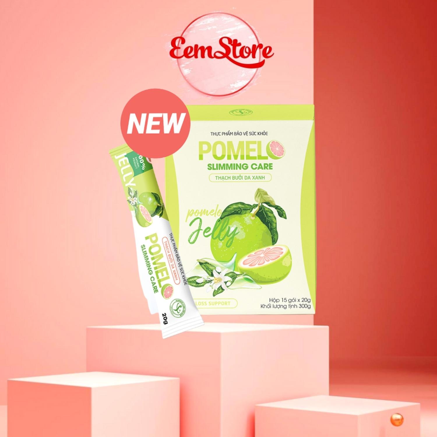 Thạch bưởi da xanh Pomel Slimming care hỗ trợ giữ dáng an toàn hiệu quả hộp 15 gói x 20 ml