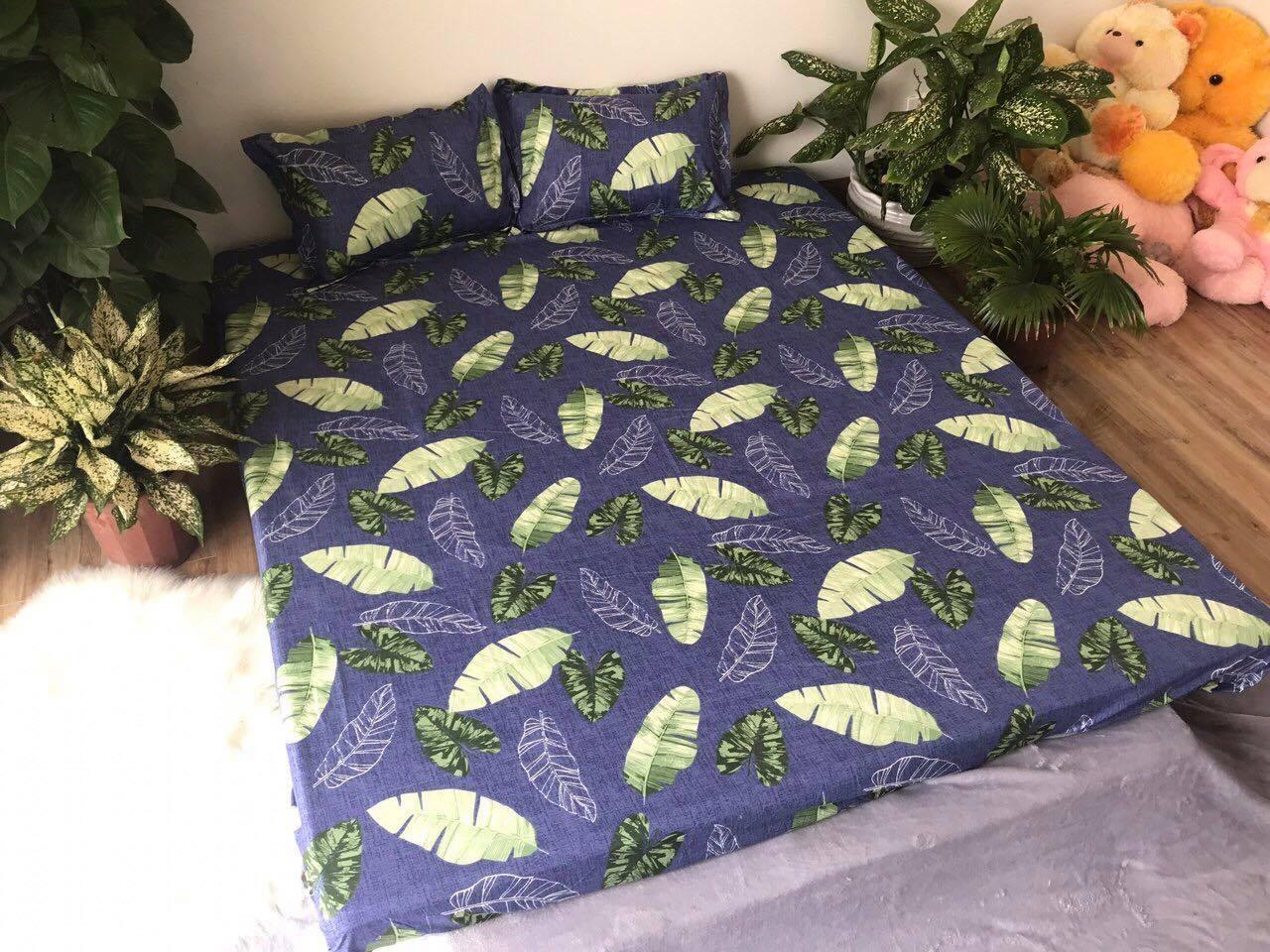 Bộ Ga Chun và 2 áo gối nằm mẫu Lá Chuối , Bộ ra Chun và 2 áo gối nằm mẫu Lá Chuối, drap cotton, drap, ra giường, ra trải giường, ga trải giường. drap giường, mền, ra trải giường, Shop Mẹ Gấu