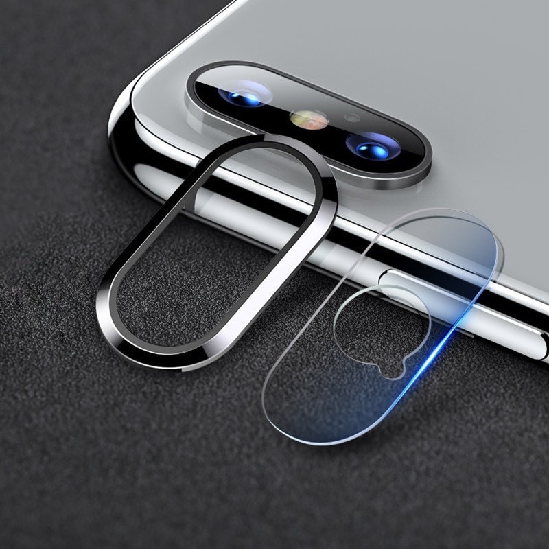 Combo kính cường lực camera + viền kim loại bảo vệ camera cho ip 6-6s-6+-6s+ 7-8 7-8+ x xr xsmax