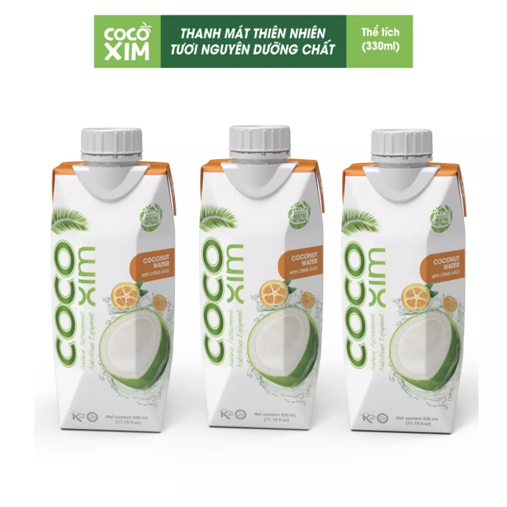 3 Hộp 330ml Nước Dừa Xiêm Tắc Cooxim Đóng Hộp-PUPStore