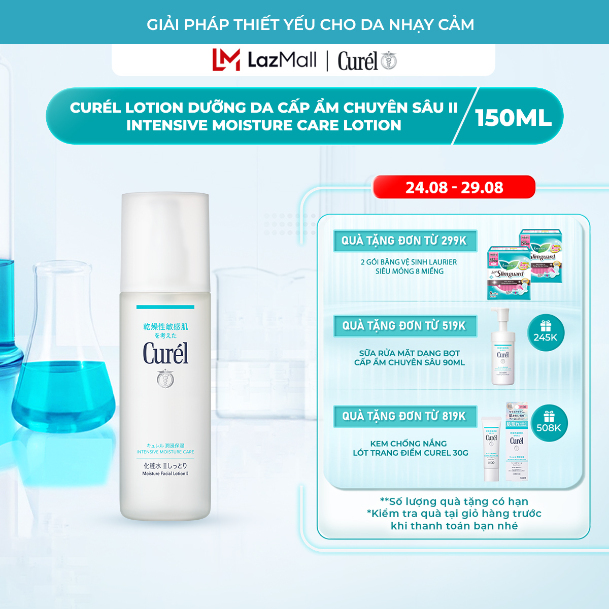 Dưỡng Ẩm Vừa - Lotion Dưỡng Da Cấp Ẩm Chuyên Sâu II Curel Intensive Moisture Care Lotion II 150mll