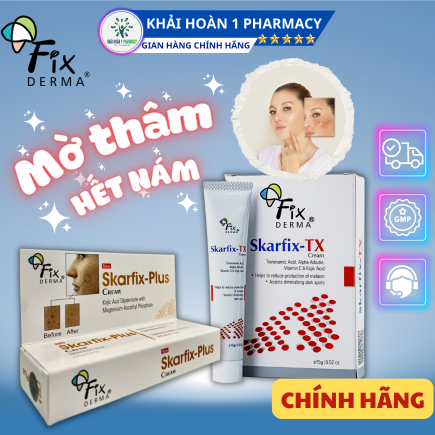 Skarfix-TX, Skarfix Plus Kem dưỡng da mờ thâm nám, trắng sáng - Tuýp15g