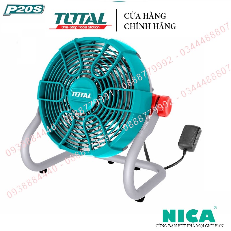 Tfali2002 quạt máy dùng pin lithium 20v total - không kèm pin và sac điện thế ac: 220-240v~50/60hz, thiết lập tốc độ: 2, kích thước: 11'', điều chỉnh độ nghiêng: 0- 360°. .siêu thị đồ nghề