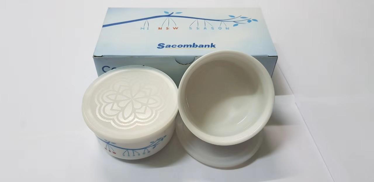 Bộ hộp gồm 2 chén sứ có nắp đậy cao cấp