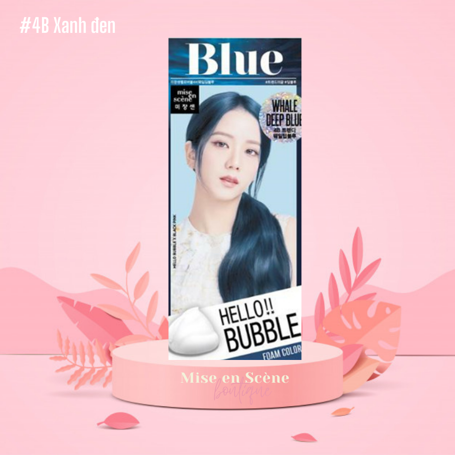 Thuốc Nhuộm Tóc Hello Bubble Foam - Chính hãng Mise En Scene mẫu BlackPink - Màu xanh biển