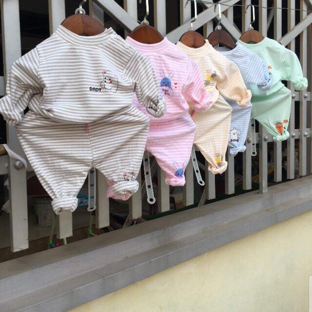 Bộ Noubaby dài tay xuân hè cotton thông hơi cài vai ( KÈM QUÀ TẶNG )