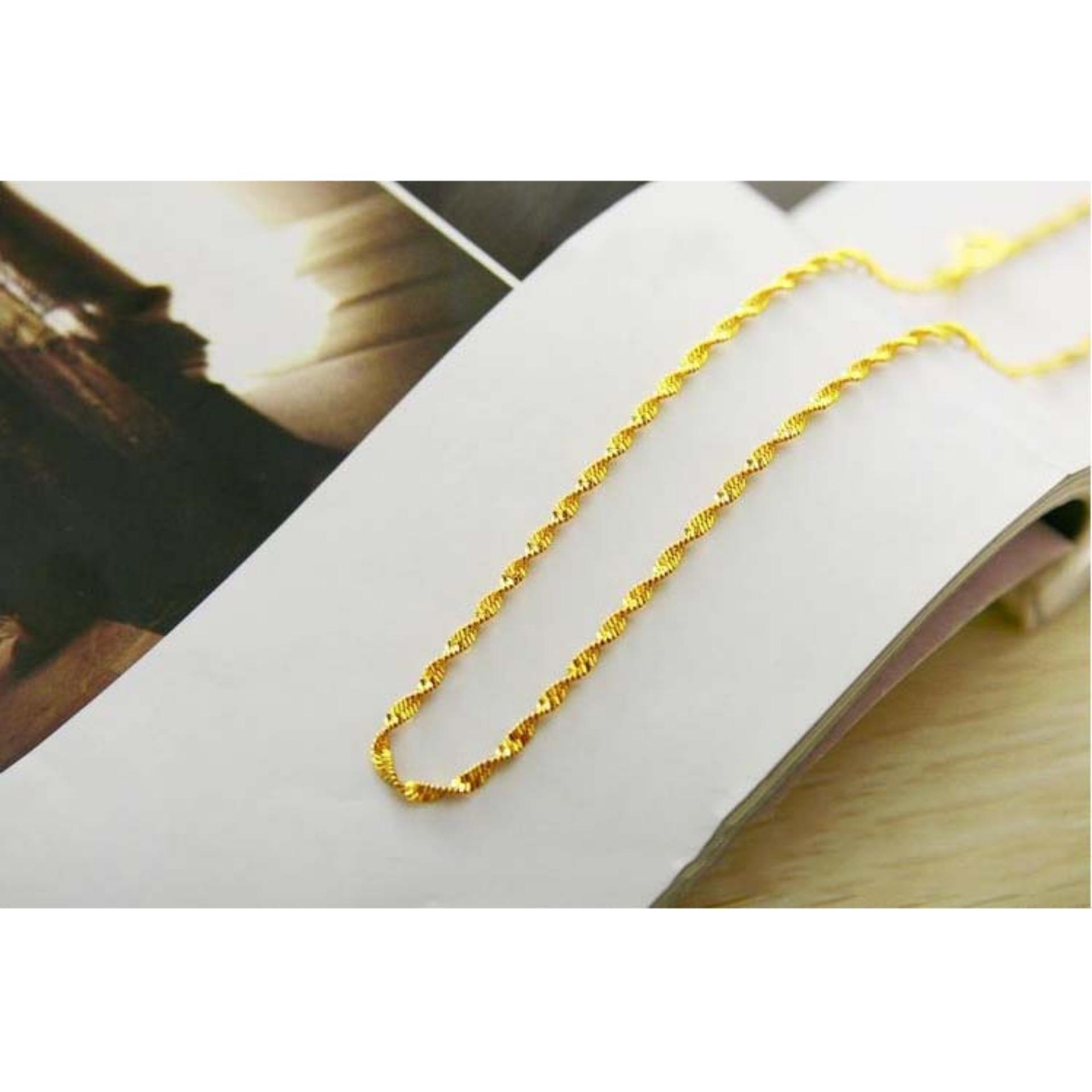 vòng cổ nữ mạ vàng 24k Chất liệu titan - Dây chuyền nam soắn cả dây ITALY