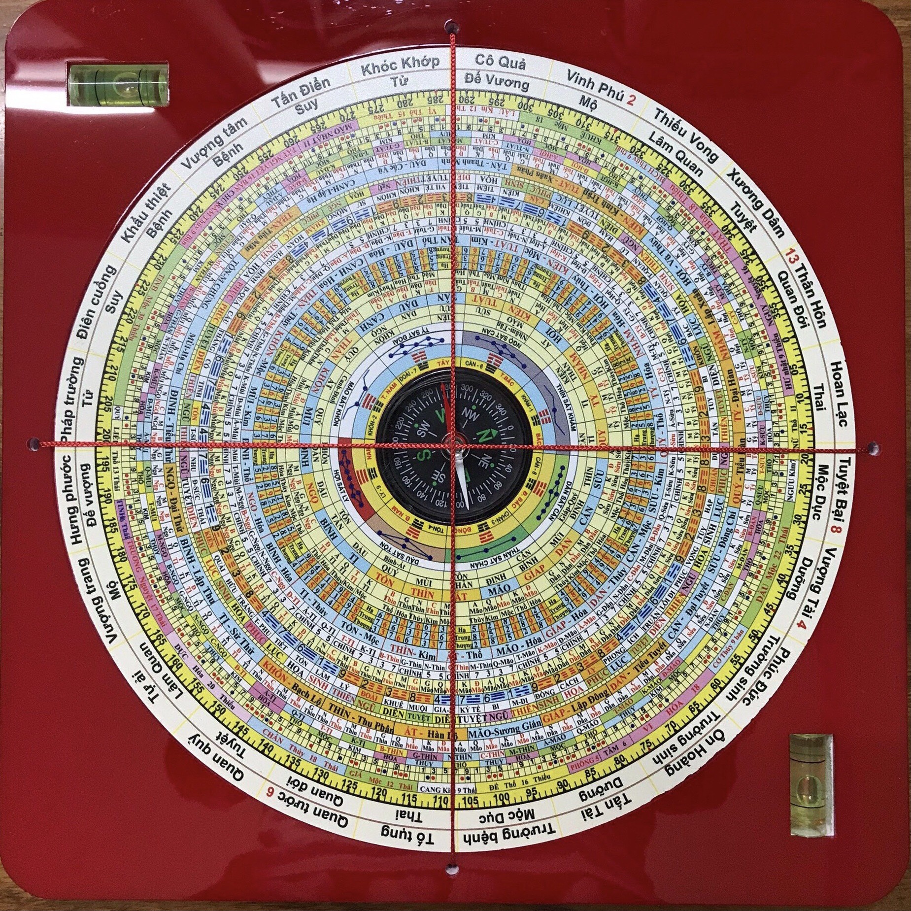 La kinh tiếng việt 36 tầng, la bàn la kinh phong thủy 36 tầng, la kinh 36 tầng tiếng việt, size 22.5cm x 22.5cm lakinh.info