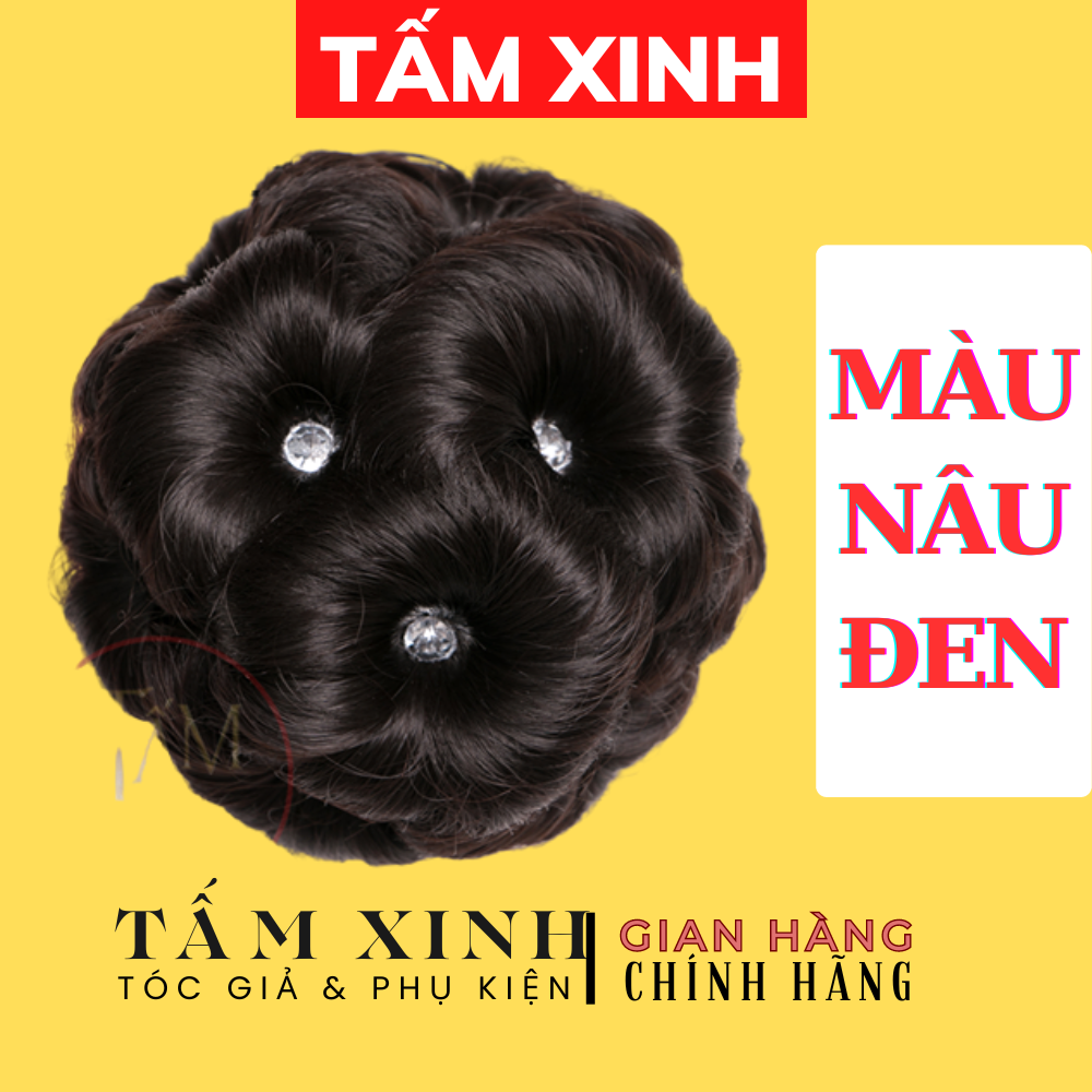 Búi tóc giả đẹp thời trang trung niên : BÚI HOA ĐÍNH ĐÁ
