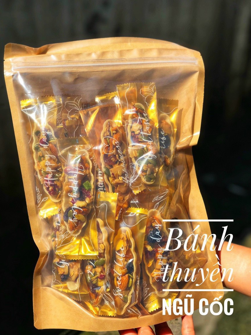  Bánh thuyền granola siêu hạt Let's Nuts túi 500g cung cấp năng lượng dinh dưỡng cho cơ thể đồ ăn vặt giảm cân 