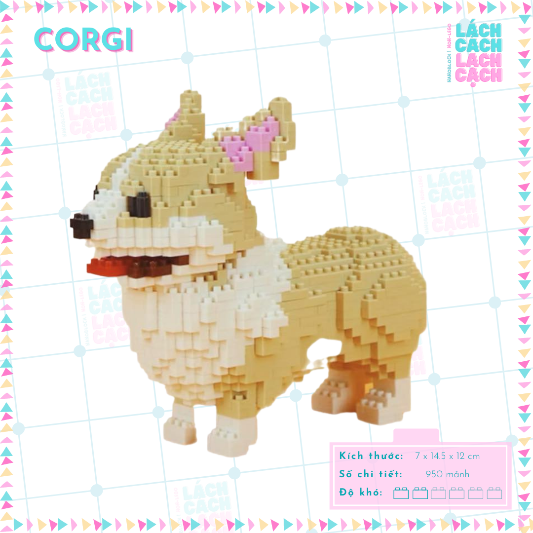 [SIÊU HOT] Bộ đồ chơi xếp hình lắp ráp lego nanoblock chó Corgi