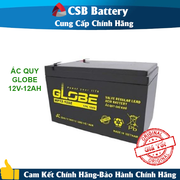 Ắc quy kín khí globe 12v-12ah , wp12-12se, f2
