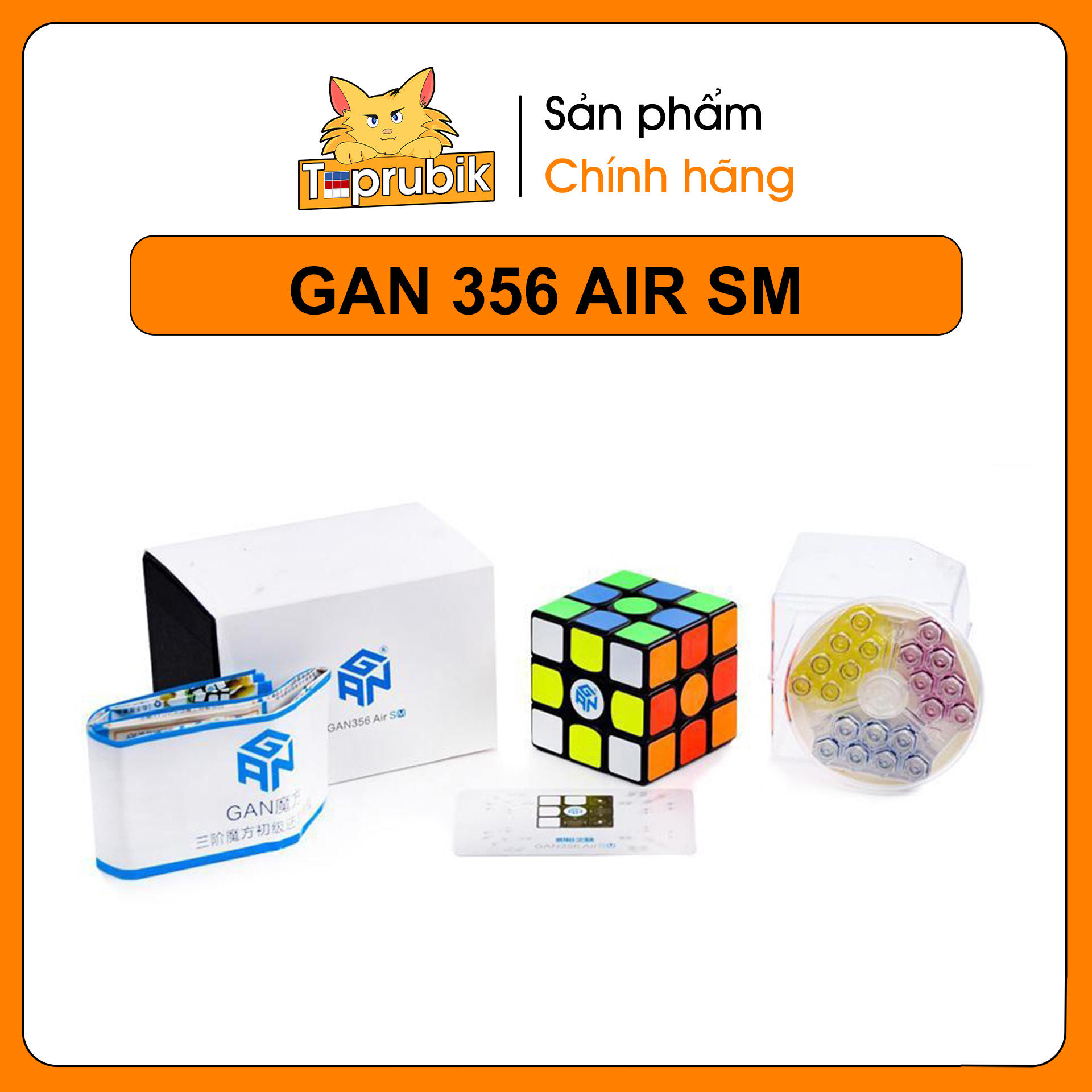Rubik 3x3 gan 356 air sm viền đen có nam châm