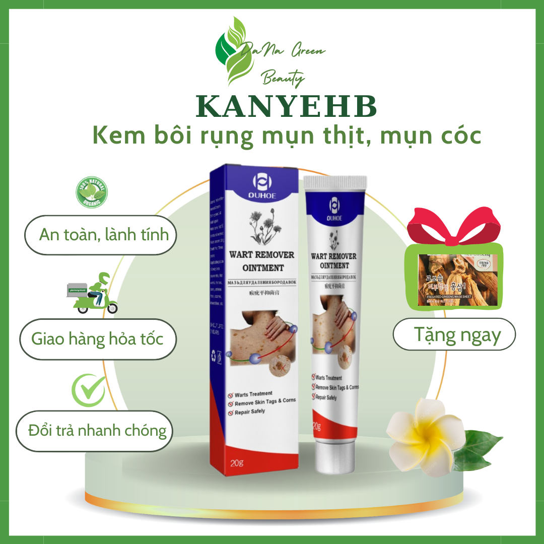 Kem bôi rụng mụn thịt, mụn cóc KanyeHB - Kem KanyeHB rụng mụn thịt dư, thịt thừa, u mềm hiệu quả