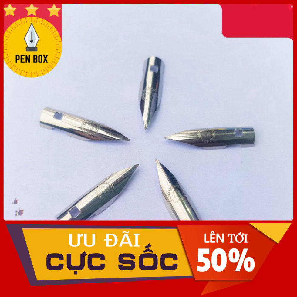 Ngòi bút máy thay thế-ngòi trắng thanh đậm, êm trơn - dùng cho các mã bút mài thầy ánh sh 003, 005, 006, 008, 007, 021