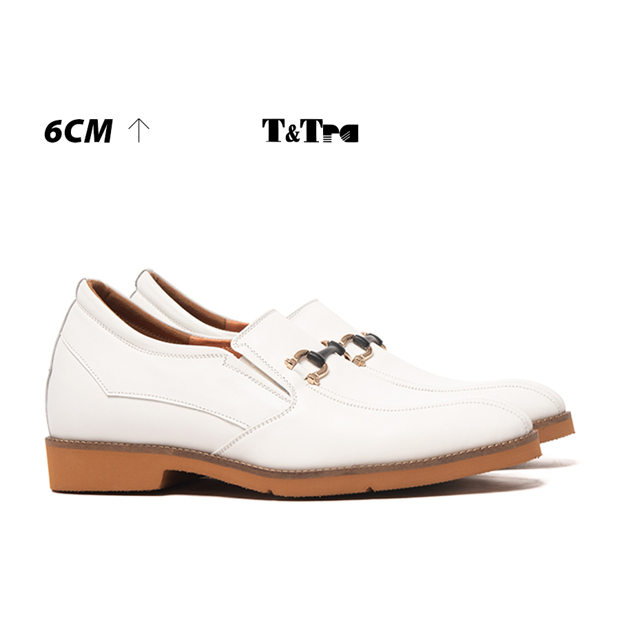 6CM  Giày Cao Nam T&TRA S1097 Trắng