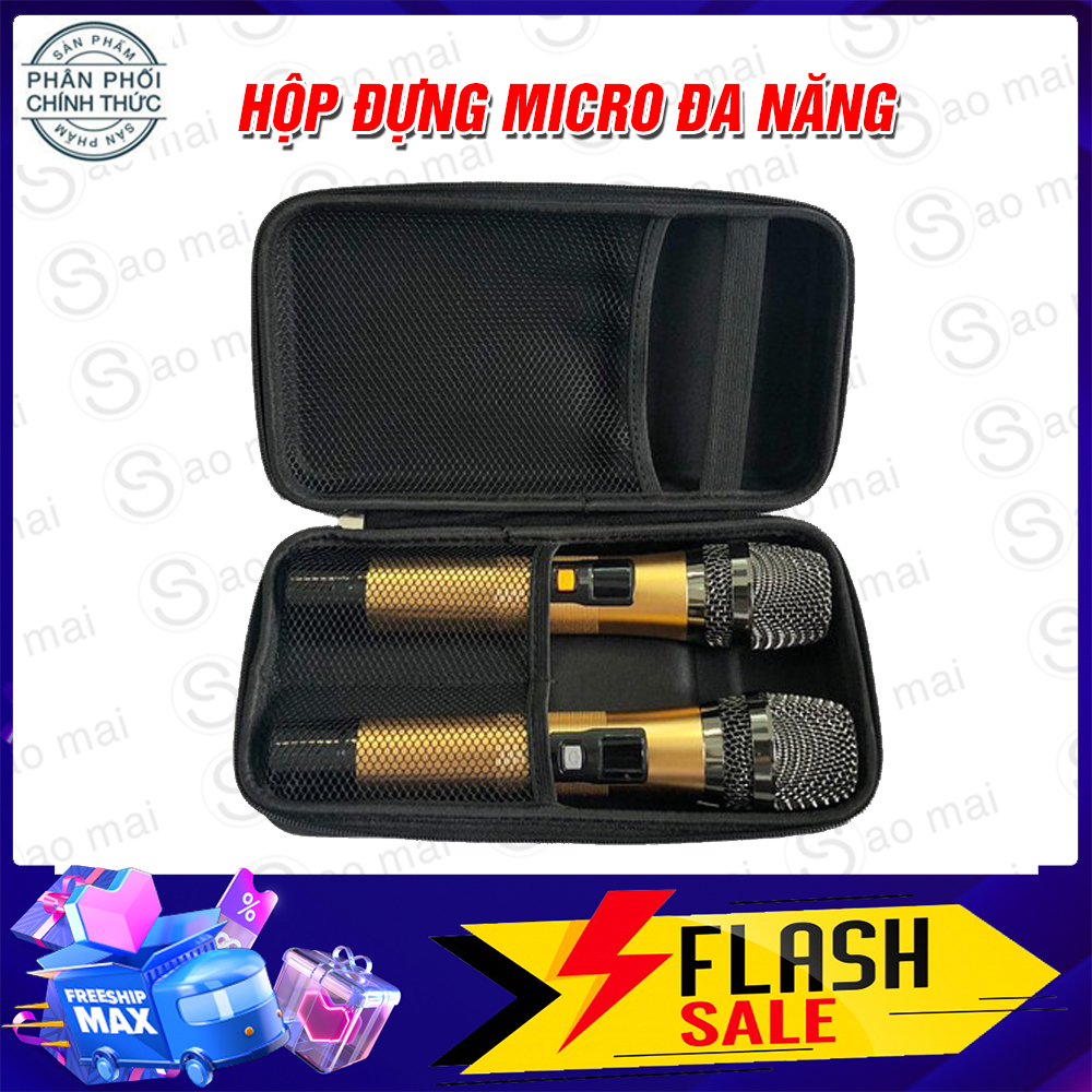 [ Bao Giá ] Hộp đựng 2 micro không dây đa năng , hộp micro , bao da nỉ đựng micro, túi đựng micro đa năng cho loa kéo , dàn micro không dây gia đình.