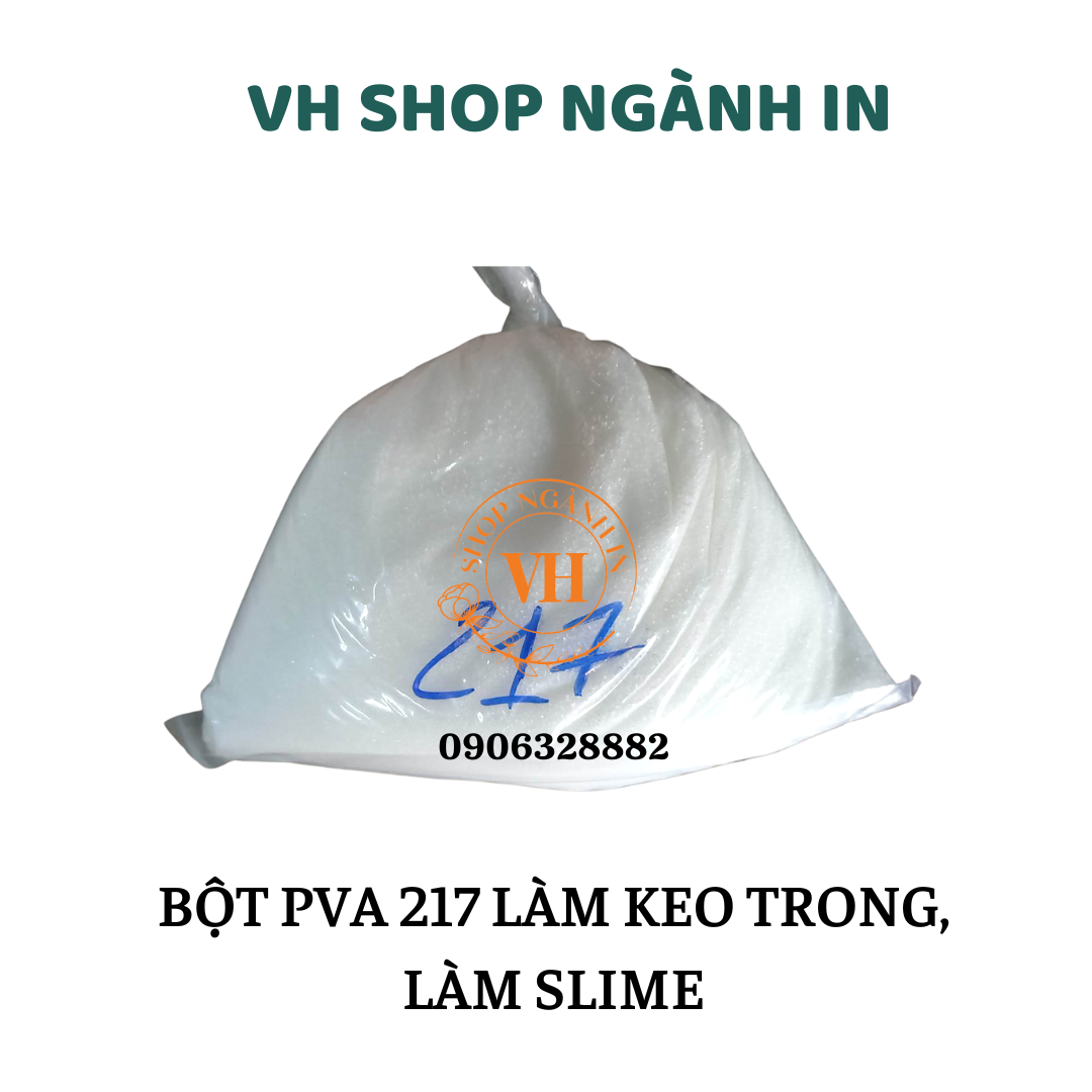 Bột PVA nấu keo trong làm slime, dùng trong ngành in lụa túi 1 kg