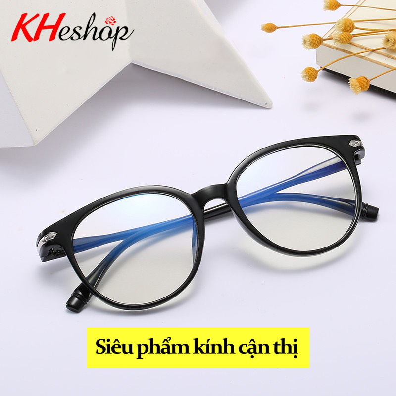 Kính Cận gọng Tr90 Thời Trang Nam nữ form tròn cổ điển, học sinh sinh viên người đi làm đủ độ từ 0-4 độ mã Y959 - kheshop