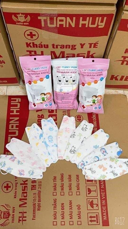 Combo 50 cái khẩu trang trẻ em 4d kf94 dành cho bé trên 5 tuổi