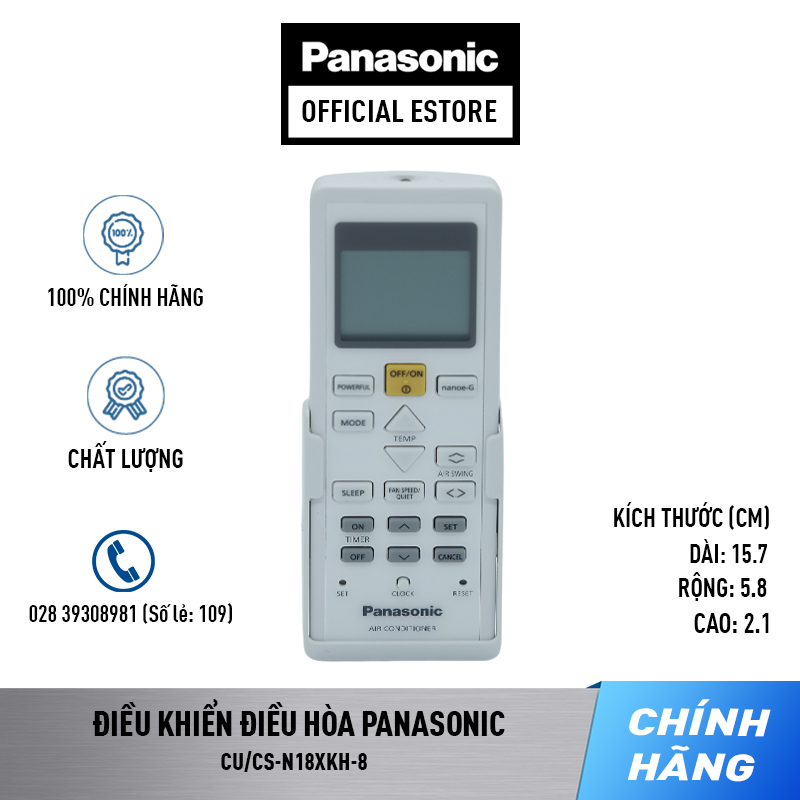 Điều khiển điều hòa Panasonic Model CS-N18XKH-8  CS-N24XKH-8  CS-N18XKH-8M  CS-N24XKH-8M - Remote Điều hòa Panasonic