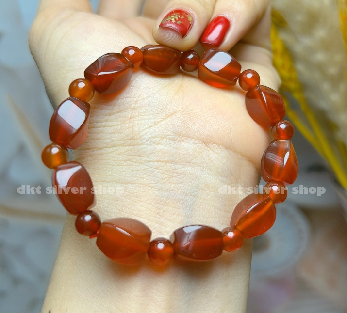 [MỚI - VOUCHER 15%] ☎Vòng tay chuỗi hạt cà na đá mã não 8ly trái khế mệnh hỏa-thổ,hàng đẹp giá rẻ ( đỏ )