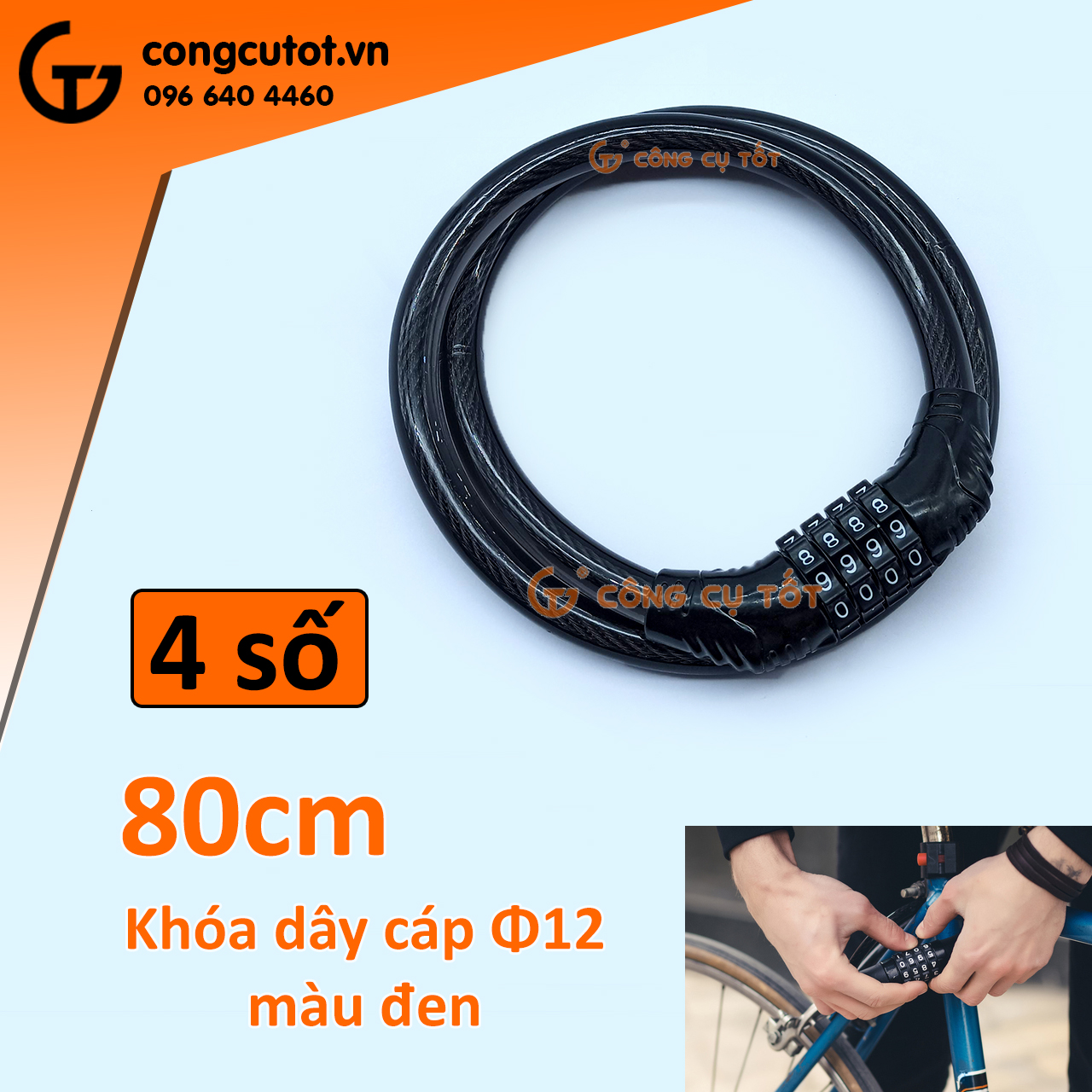 Khóa dây số - khóa dây xe đạp, xe máy 4 số, 5 số đổi được mật mã