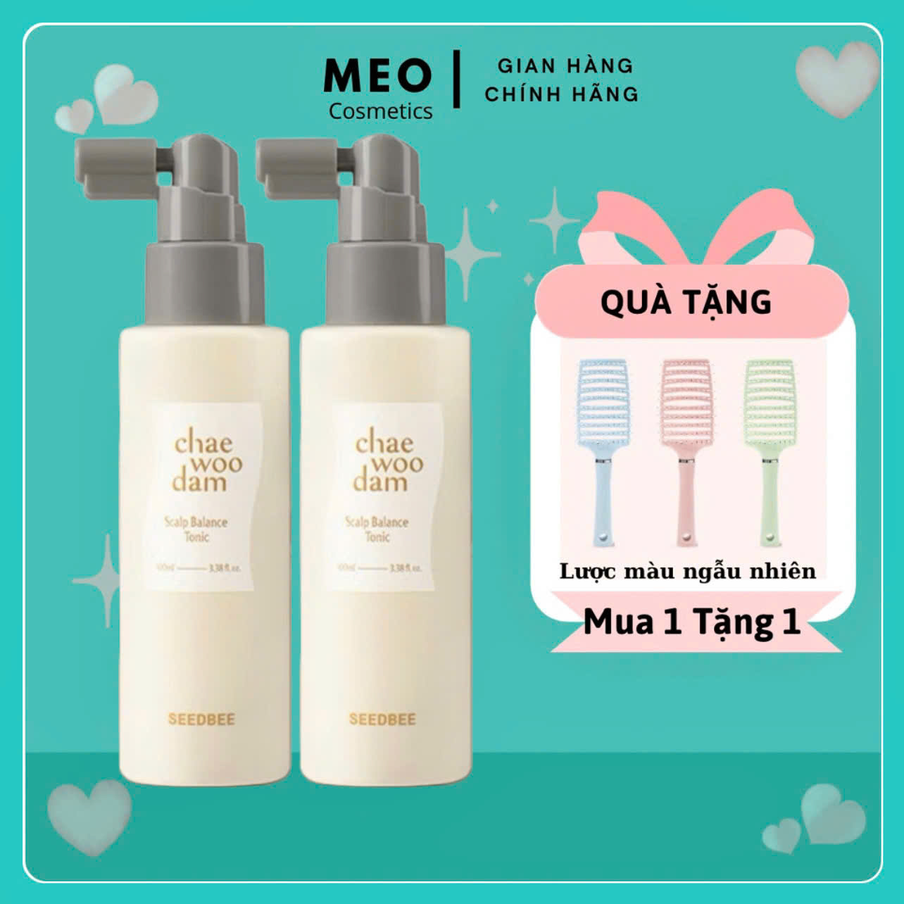 Combo 2 Chai Xịt Dưỡng Hỗ Trợ Mọc Tóc Nuôi Dưỡng Nang Tóc, Giảm Rụng Tóc SEEDBEE CHAEWOODAM SCALP BA