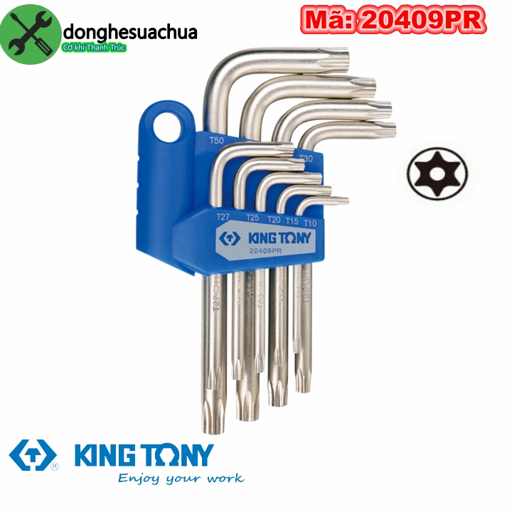 Bộ lục giác sao ngắn kingtony 20409pr 9 cây có lỗ