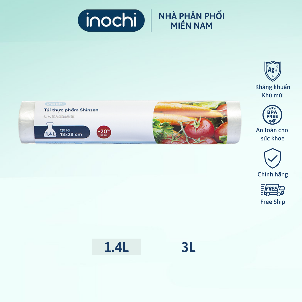 Túi thực phẩm Shinsen 1.4L