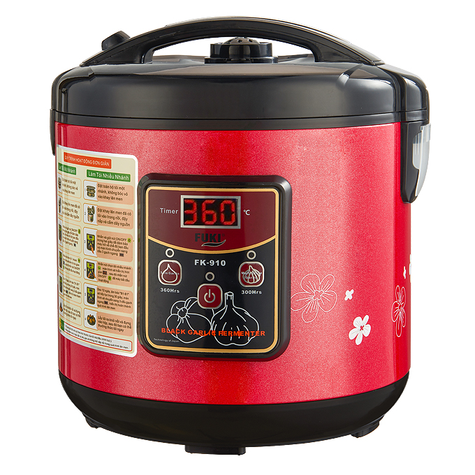 [HCM][Trả góp 0%]Máy làm tỏi đen Nhật Bản Fuki FK-910 hoa văn - 6L (Đỏ mận)