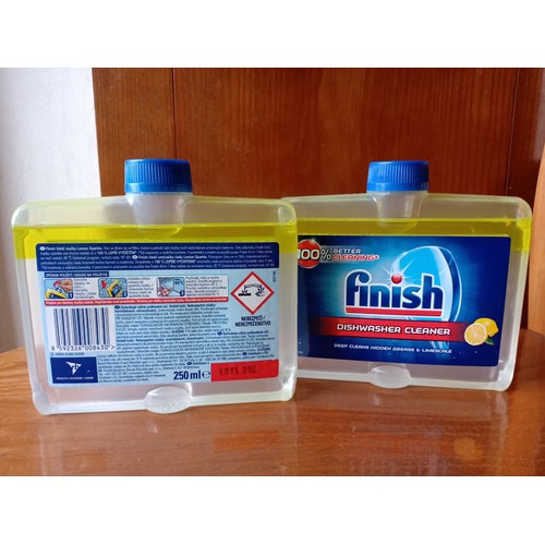 Dung dịch vệ sinh Finish bảo trì khử cặn máy rửa bát 250ml +Tặng viên rửa bát Alio dùng thử