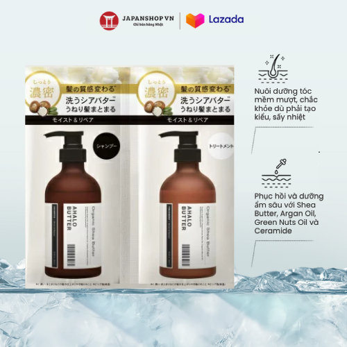 Gói Gội Xả AHALO BUTTER 10mlx10ml Chiết Xuất Từ Bơ & Dầu Thực Vật, Phục Hồi Đa Chiều Dành Cho Tóc Khô Xơ Hư Tổn