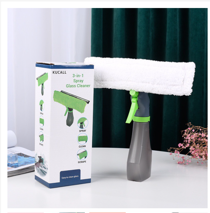[Giảm 50%] Dụng Cụ Lau Kính,Dụng Cụ Chùi Kính 2 Đầu Có Phun Nước 3 Trong 1 Lau Kính, Xịt Nước Lau Bàn Ghế,Vệ Sinh Nhà Ở Tiện Lợi,Bông Lau Bằng Lông Có Khả Năng Thấm Hút Tốt, Vắt Khô Nhanh Và Làm Sạch Hiệu Quả