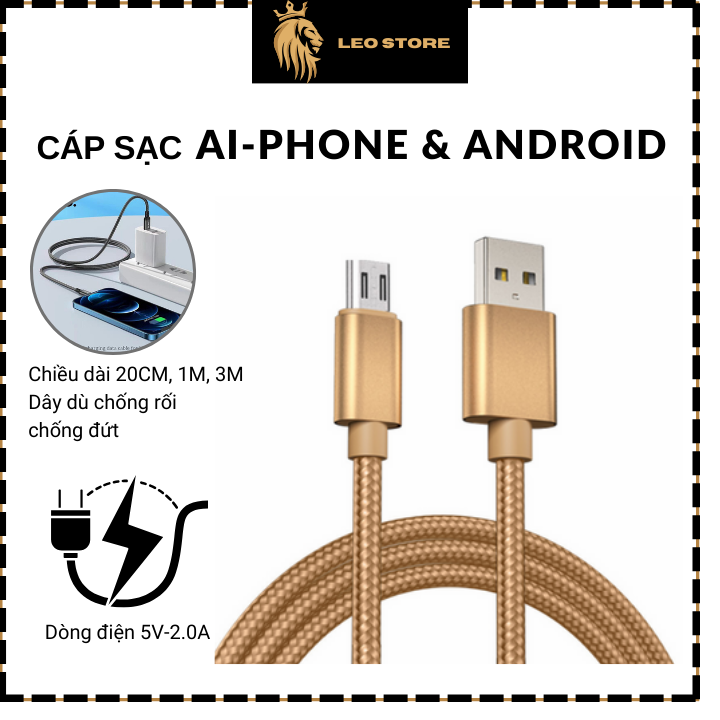 Dây cáp sạc điện thoại bọc dù chống đứt sạc Android Type C/Android Micro/iph chất liệu dây dù chống đứt chiều dài 1m 3m 20cm sạc 5/5s/6/6s/7/8/7plus/8plus/X/XS/XR/Iph 11/11 pro/12/12 pro max/13/ 13 pro max/samsung/oppo/xiaomi/realme.