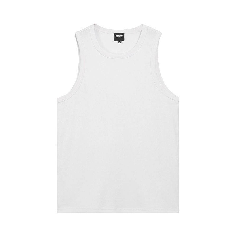 Áo thun ba lỗ trắng - White Ribbed Tank Top