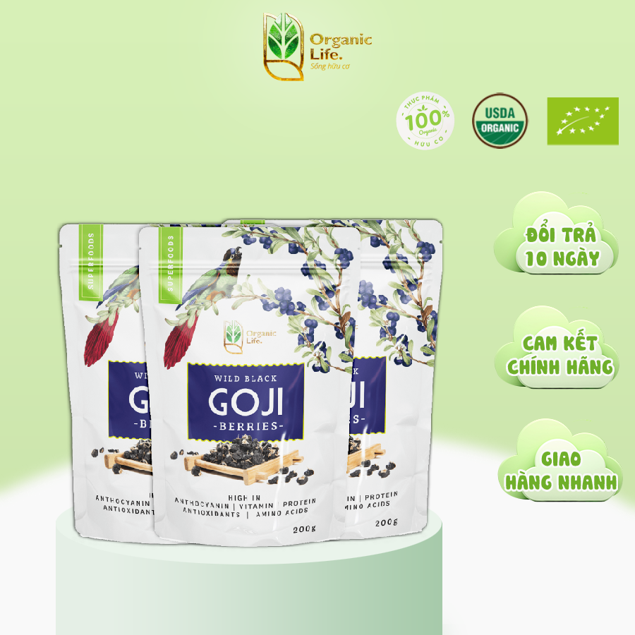 Hắc kỷ tử hữu cơ organic life 200g