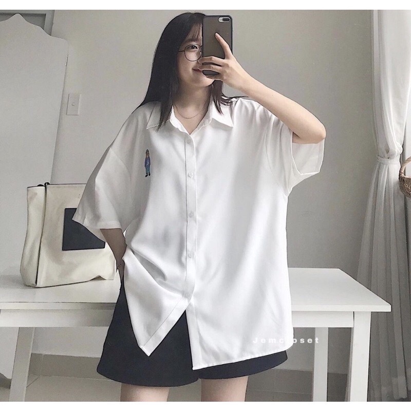 Áo sơ mi in gấu a tt12