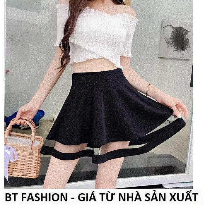 Chân Váy Xòe Lưng Thun Duyên Dáng Thời Trang Hàn Quốc - BT Fashion (VA9D-PHỐI LƯỚI)