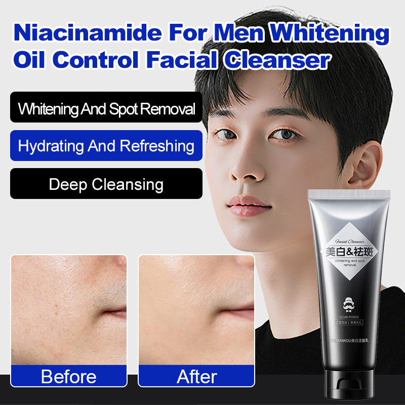 Sữa rửa mặt kiềm dầu Niacinamide / Dành cho nam giới / Làm trắng da / Thu nhỏ lỗ chân lông / Dưỡng ẩm & Làm tươi mát da
