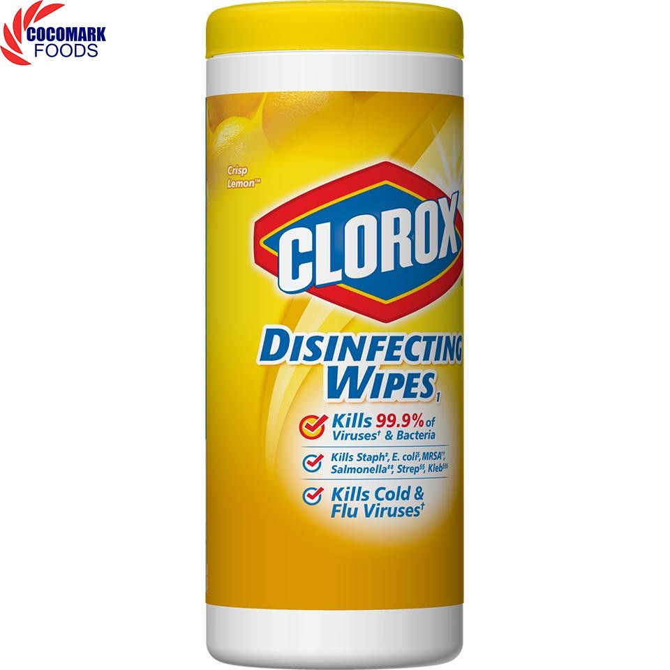 Khăn Lau Diệt Khuẩn Hương Chanh Clorox Lemon Scent (Diệt 99.9% Virus và Vi khuẩn gây bệnh) - Nhập khẩu Mỹ 35 Miếng