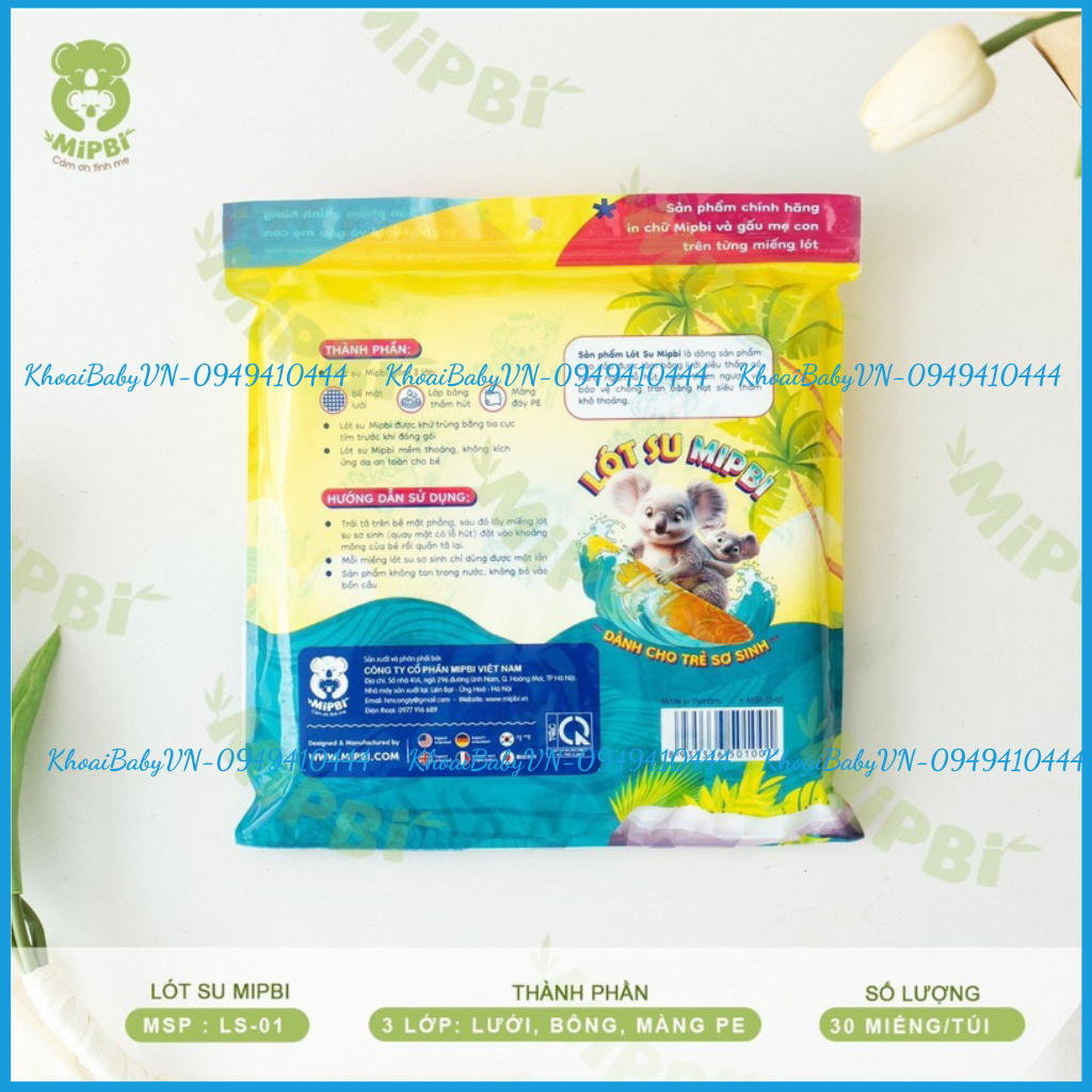 Miếng lót phân su cao cấp Mipbi Việt Nam - Giấy lót phân xu sơ sinh cao cấp Mipbi cho bé -Khoaibaby
