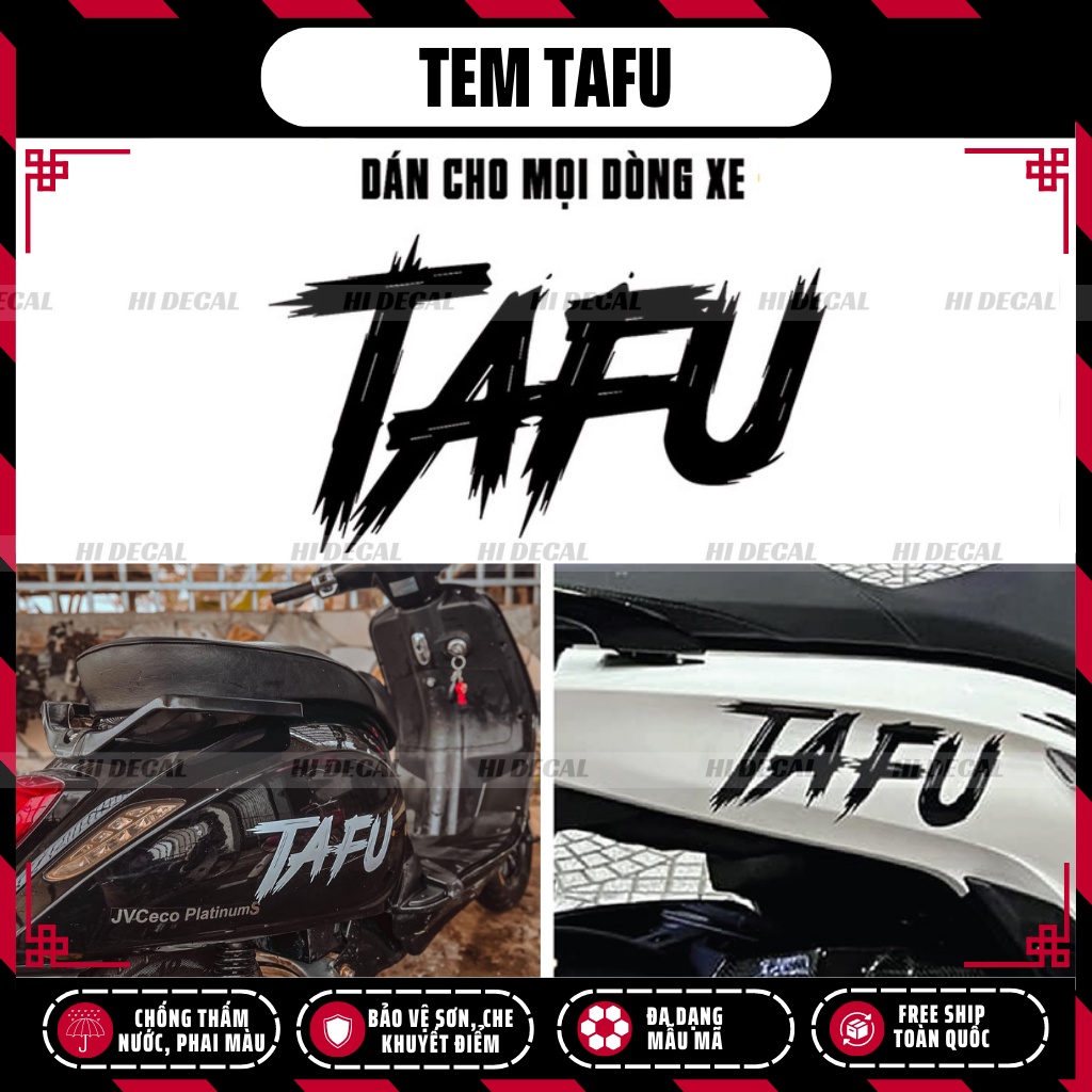 Decal tem dán xe tafu phản quang| tmn-h007 | decal tem sticker tafu hình dán chống nước, chống phai màu