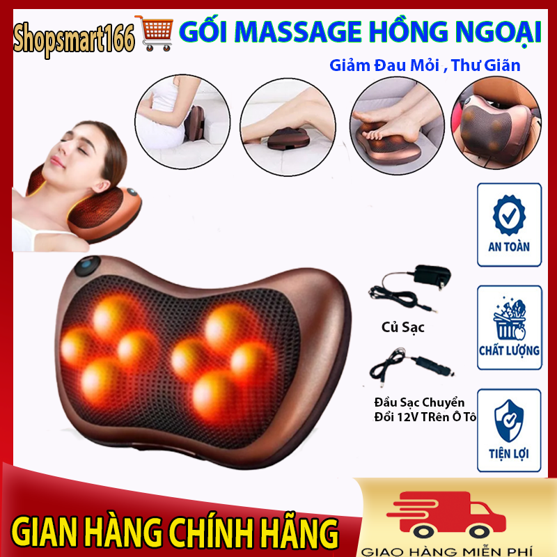 [BẢO HÀNH 24 THÁNG] Gối massage cổ vai gáy hồng ngoại 8 bị công nghệ nhật bản, Gối mát xa cổ vai gáy đa năng chống thái hóa cột sống, Gối massage ô tô, Gối massage tựa lưng, Máy masage cổ vai gáy đa năng, Gối matxa cổ vai gáy, giải tỏa căng thẳng