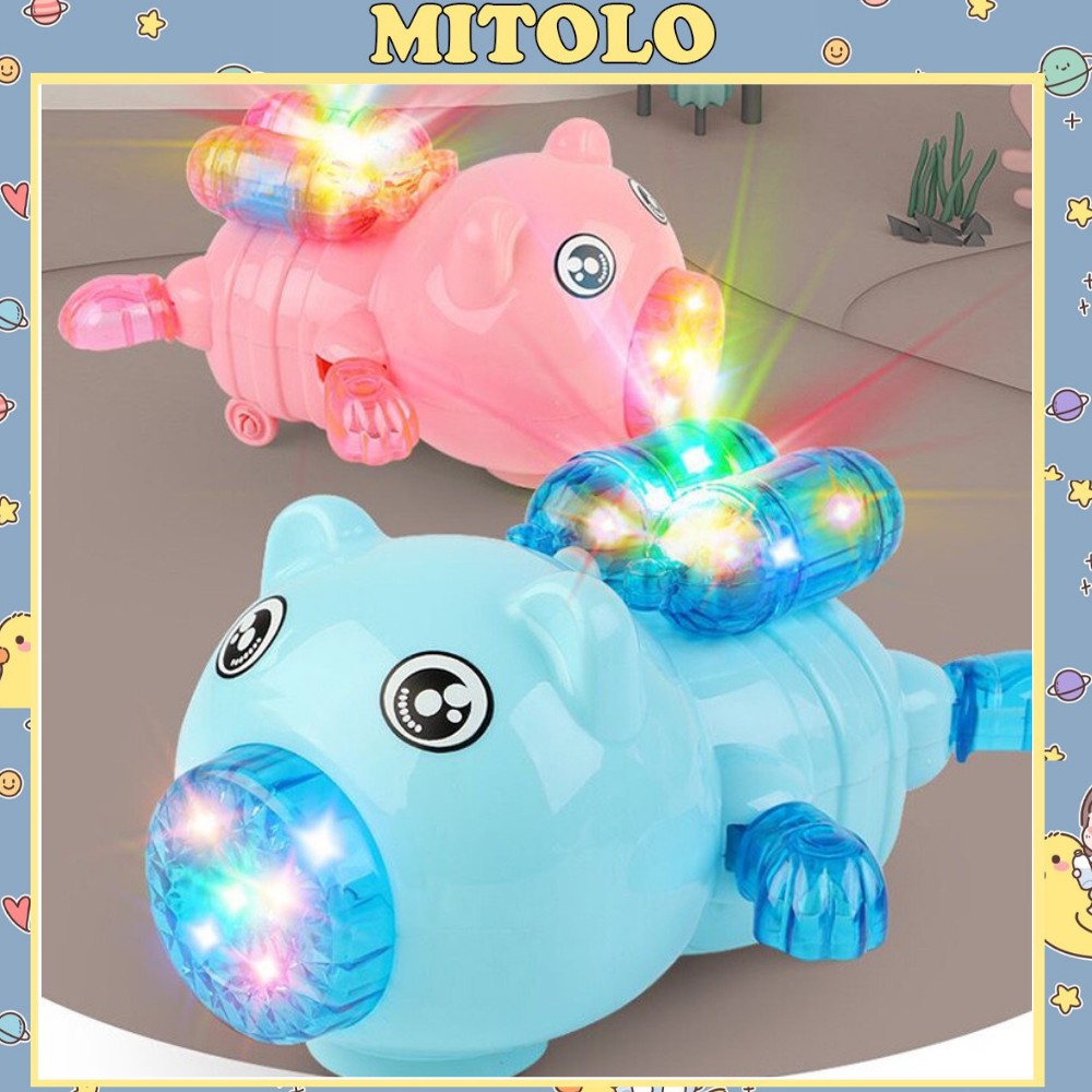Đồ chơi cho bé mô hình chú heo con dễ thương mitolo đèn lồng có đèn có nhạc cực đáng yêu 5807a