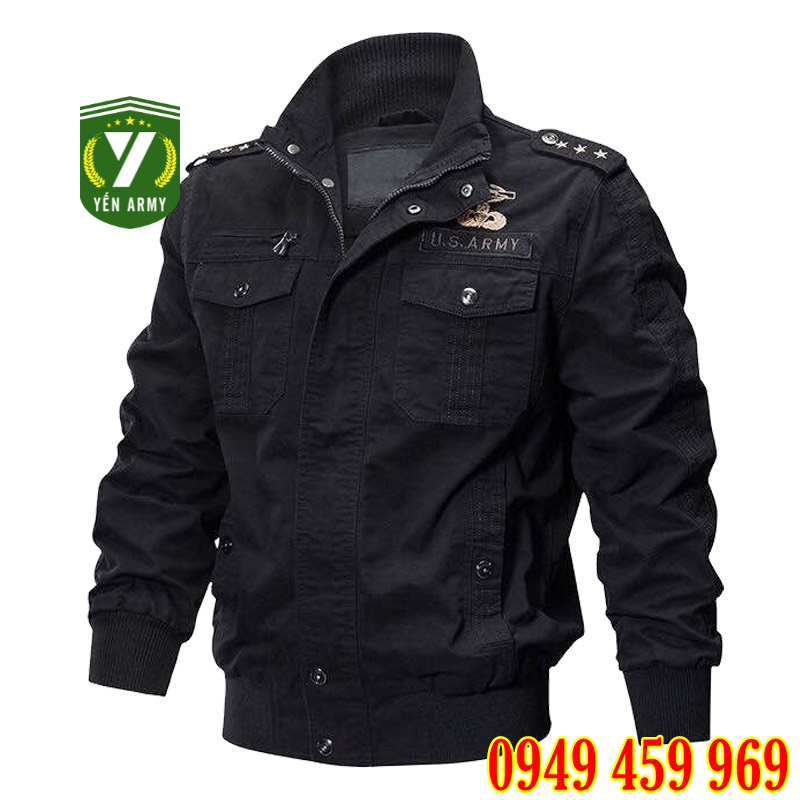 Áo Khoác Lính Nam - Áo Khoác Kaki Nam Túi Hộp Phong Cách Lính Mỹ Màu Đen / Xanh Rêu - Mã AK8003