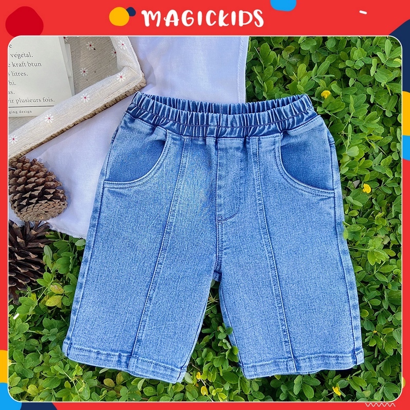 ♈☸◑ quần bò ngố can mảnh suông magickids cho bé trai trai bé gái 9-30kg
